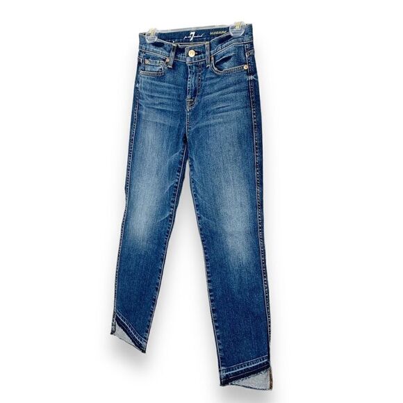 7 For All Mankind Roxanne Ankle Cropped Jean with Diagonal Hem Women’s - Size 25 - Picture 5 of 15